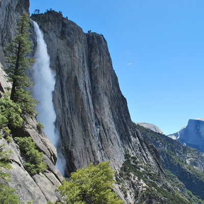 A spectacular view of Yosemite Falls. 