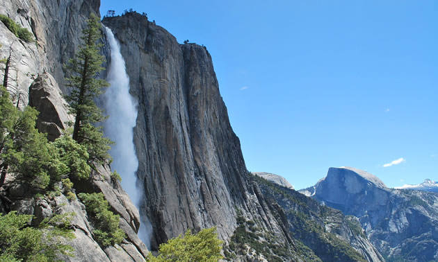 A spectacular view of Yosemite Falls. 