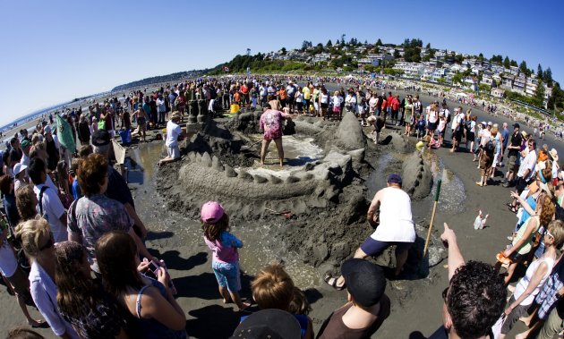 sand castle building during the spirit of the sea festival in white rock bc