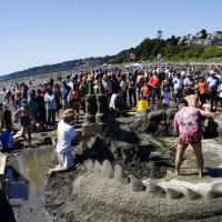 sand castle building during the spirit of the sea festival in white rock bc