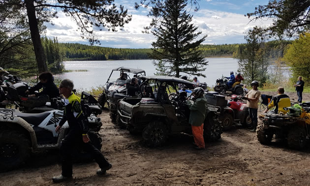 The picnic spot at Hidden Lake can accommodate quite a few riders.