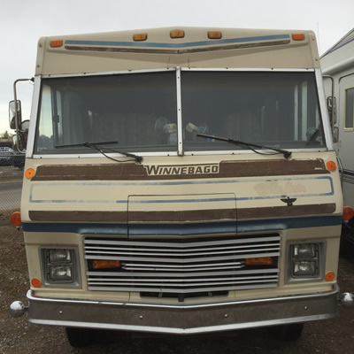 A front view of the Winnebago Chieftain. 
