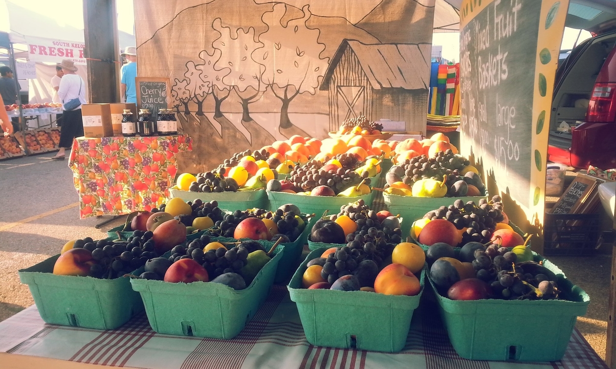 fruit at a market stand