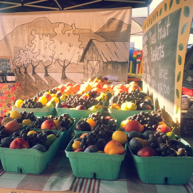 fruit at a market stand