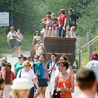 people gathered in Barkerville's Chinatown