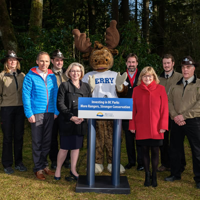 Press conference announcing funding for B.C. Parks. 