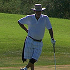 two men golfing