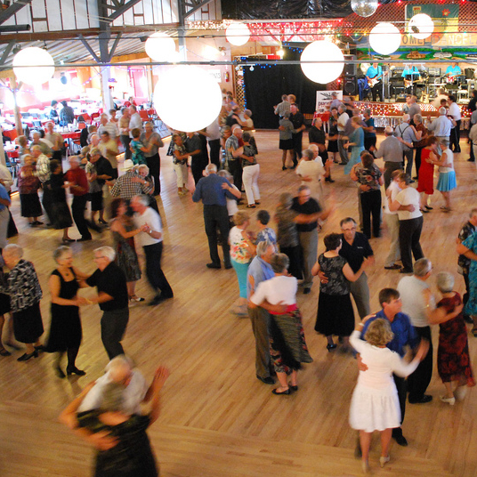 Dancing the night away is easy if the floor is cushioned by coiled horse-hair, and the interior of Danceland offers proof of that.
Photo by  G. Berge