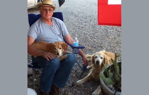 Bill Butler with his 2 dogs. 