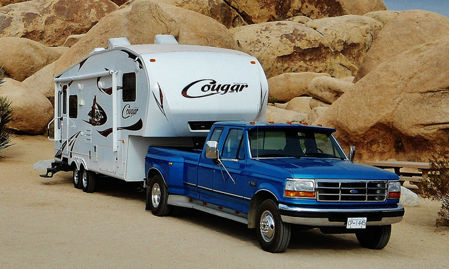 This 30-foot Keystone Cougar fifth wheel has taken the Burrs nearly 30,000 kilometres. 