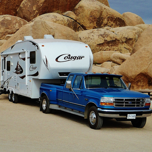 This 30-foot Keystone Cougar fifth wheel has taken the Burrs nearly 30,000 kilometres. 