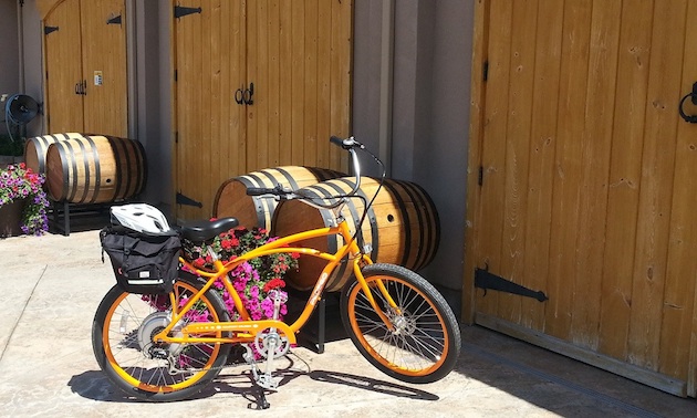 Cycling wine tours are a pleasant way to visit wineries near Osoyoos.