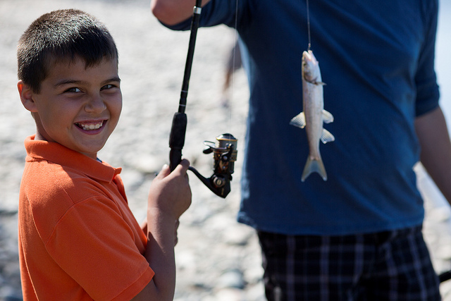 boy with fish