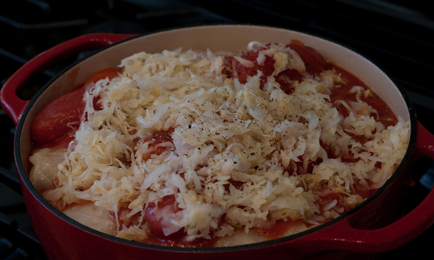 Cabbage rolls ready to bake