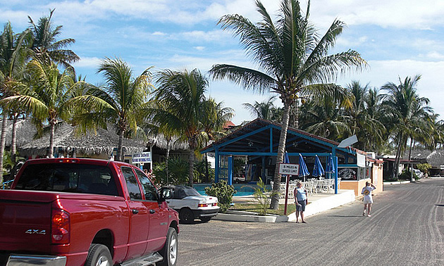 people gathered at a Cabo San Lucas RV park