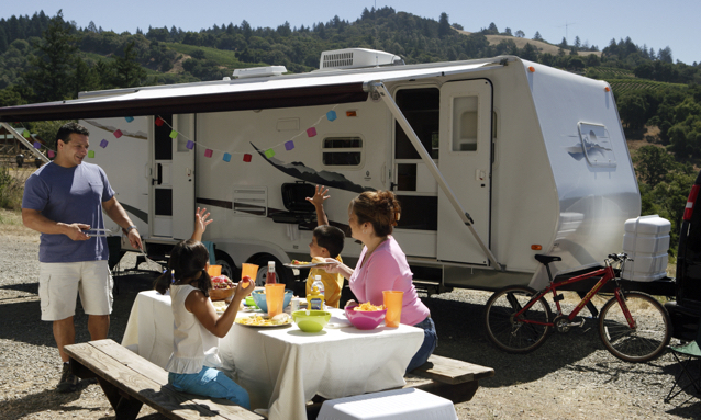 A family camping