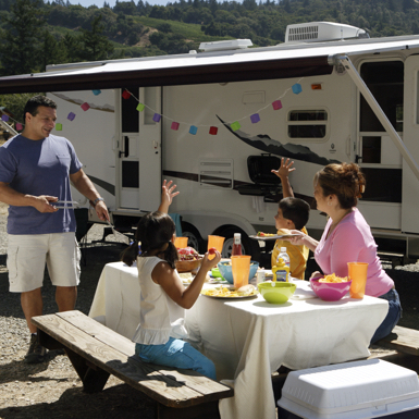 A family camping