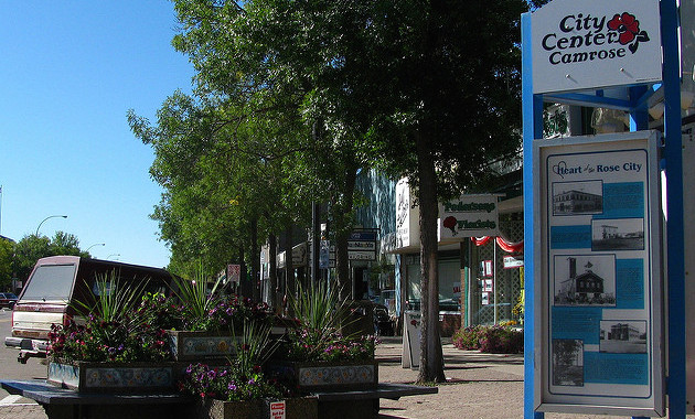 A downtown Camrose street scene.