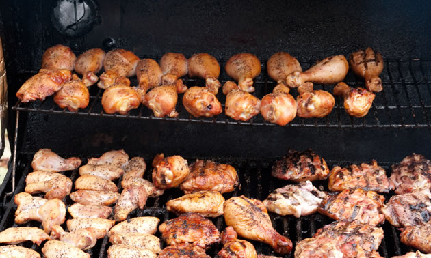 A smoker load of chicken.