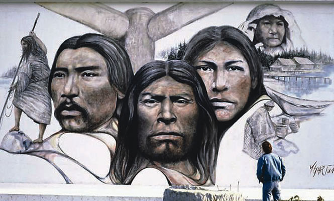 mural of First Nations people