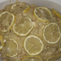 The finished product of Chad's gluten free Chicken Francese recipe. 