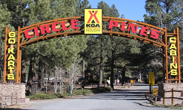 The Circle Pines KOA campground, now open year-round. 