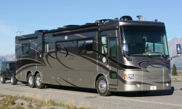 Class A motorhome. 