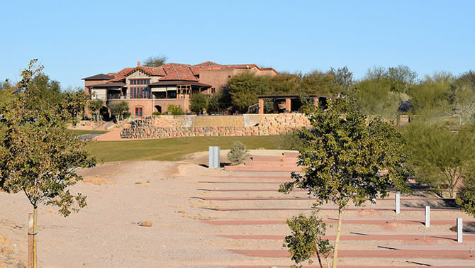 Refuge Golf Course Clubhouse and RV sites on former #4 fairway.
