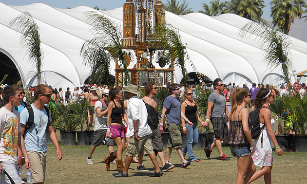 people gathered at a music festival