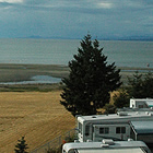 Rvs parked along a beach