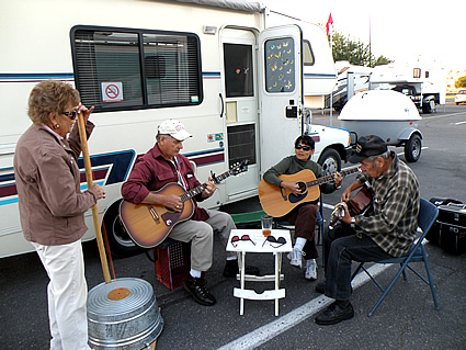 Rvers playing guitar together