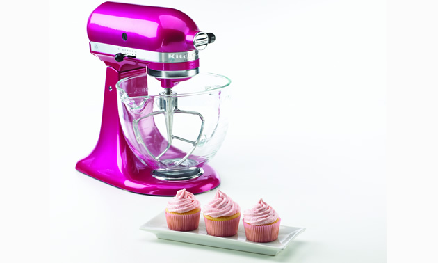 pink cake mixer from Kitchenaid