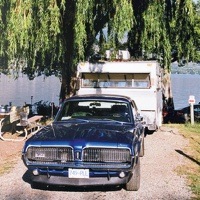 Restored 1968 Cougar GT and trailer, Golden BC 2012. 