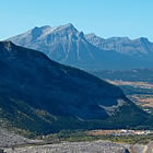 mountain with rock slide in Crowsnest Pass, Alberta