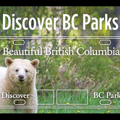 Discover BC Parks licence plate. 