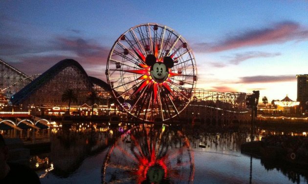 Disneyland's Paradise Pier is seen here against the evening sky. Photo courtesy Laura Menard