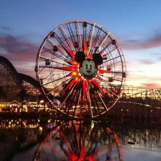 Disneyland's Paradise Pier is seen here against the evening sky. Photo courtesy Laura Menard
