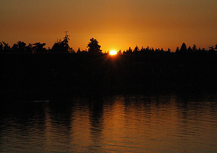 sunset on an oceanfront beach