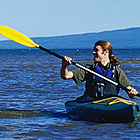 two people kayaking on an Alberta body of water