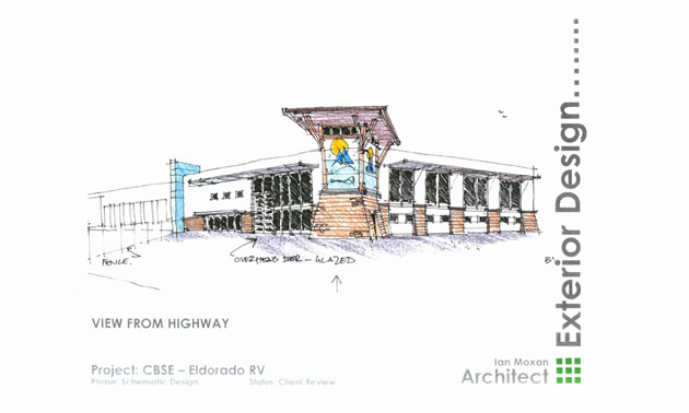 rendition of the El Dorado RV sales building