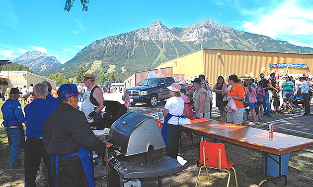 people gathered in Elkford BC