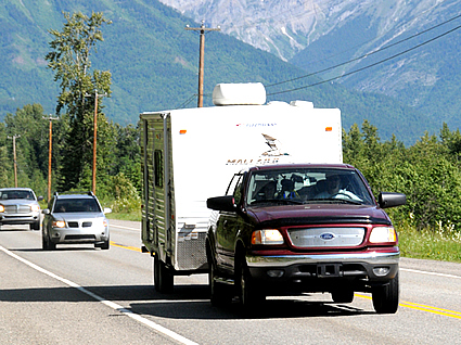 RV in traffic