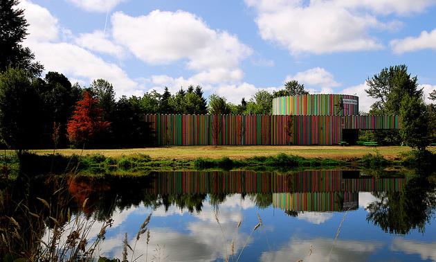 rainbow coloured building