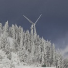 Wind turbine on a mountaintop