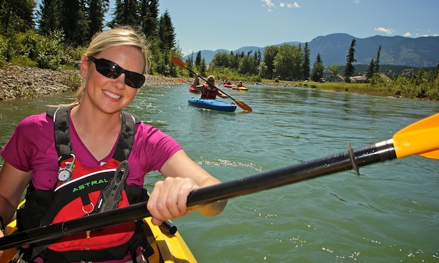 Jocelyn MacGregor in a kayak