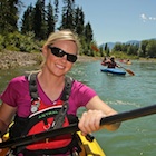 Jocelyn MacGregor in a kayak