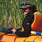 woman in a kayak in Fairmont Hot Springs 