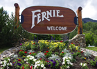 downtown Fernie with mountains in the background