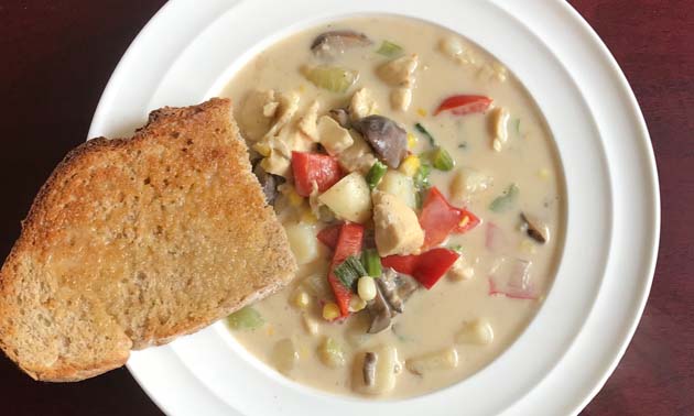 Nasty weather keeping you off the water? A steaming bowl of pike chowder takes the sting out. 
