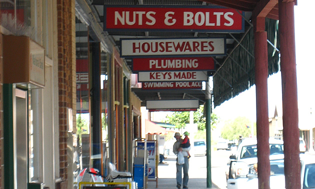 people shopping on main street in Florence, Arizona